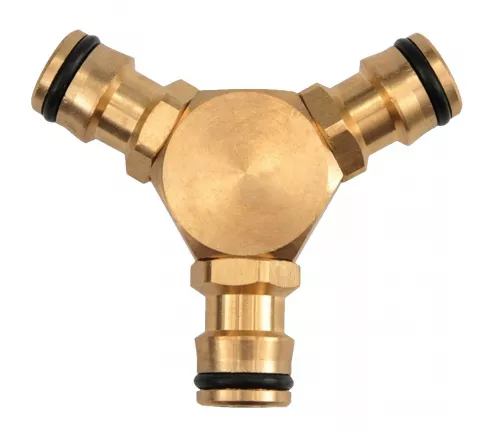 Trójnik do węża ogrodowego, rozdzielacz strumienia, mosiężny Khayner Garden - 89112