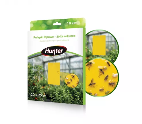 Hunter  Pułapki lepowe - żółte arkusze