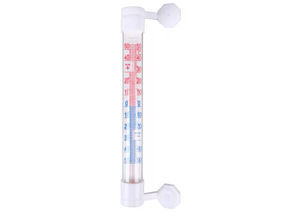 Termometr zaokienny, przyklejany, biały 24cm